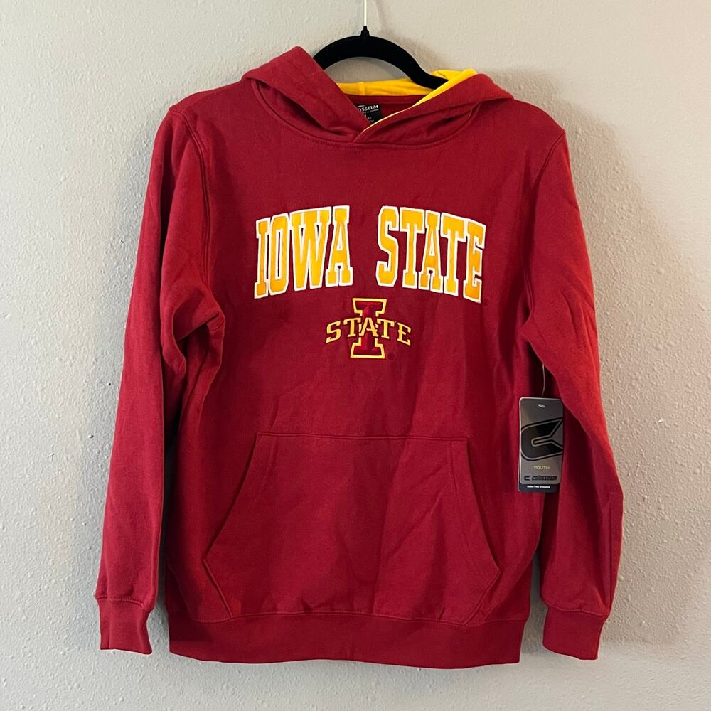 NWT Iowa State Cyclones Youth Kids Hoodie Medium‎ Cardinal Red Embroidered IA